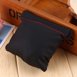 Soft Elastic Snap Spring Pouch, PU Leather Headphone Storage Bag with Waterproof, Easy-to-clean, Portable Travel Bag for Earphones, Coins, Keys, etc.