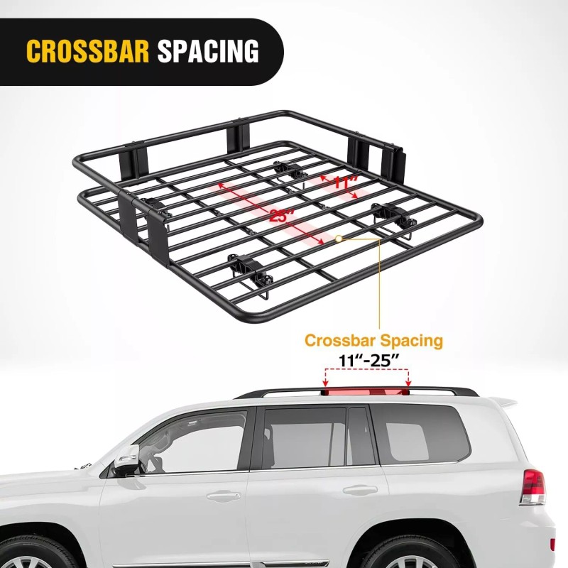 Nilight Universal Roof Rack Cargo Basket 43in x 39in x