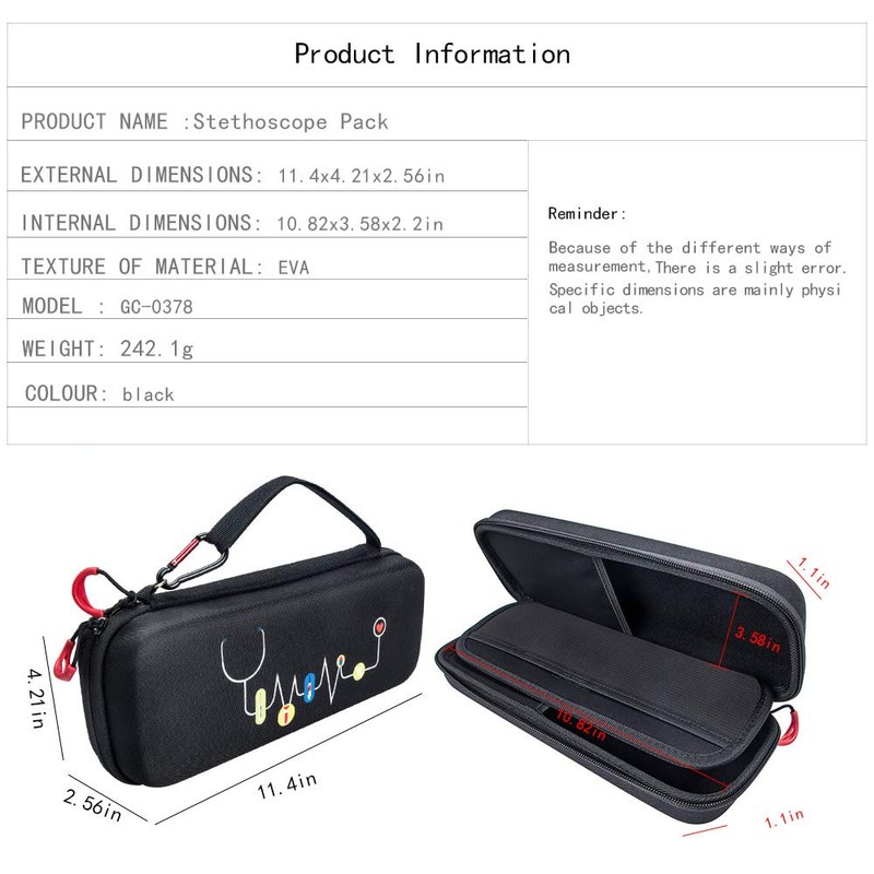 Great BLESS Litman Stesoscope Classic III Storage Case, For Stethoscope