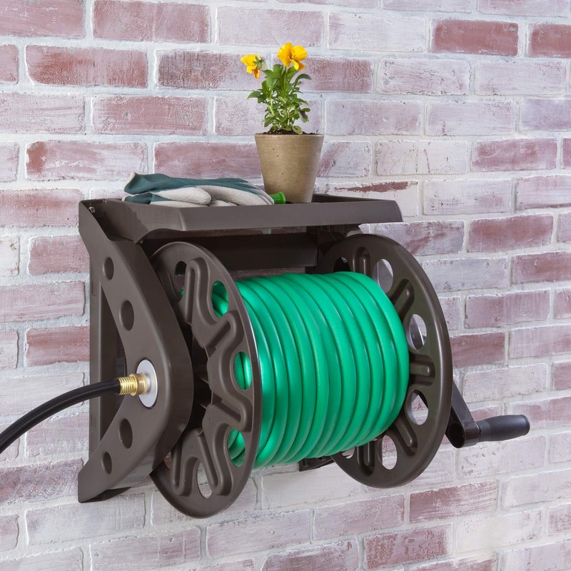 Liberty Basics 512 Wall Mounted Hose Reel with Shelf