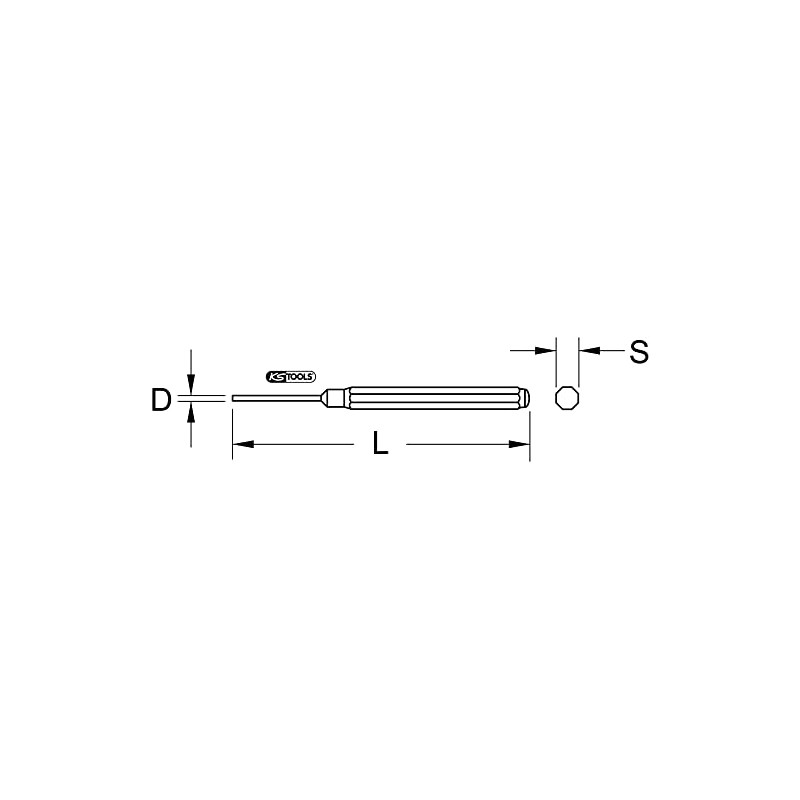 KS Tools 162.2251 Pin Punch with Guide Sleeve, Diameter 1.8