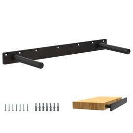 17 Inch Heavy Duty Blind Wall Mount Floating Shelf Bracket - Hidden Shelf Bracket with 150 LB Weight Capacity -3/4 Inch Solid Steel Support Rods