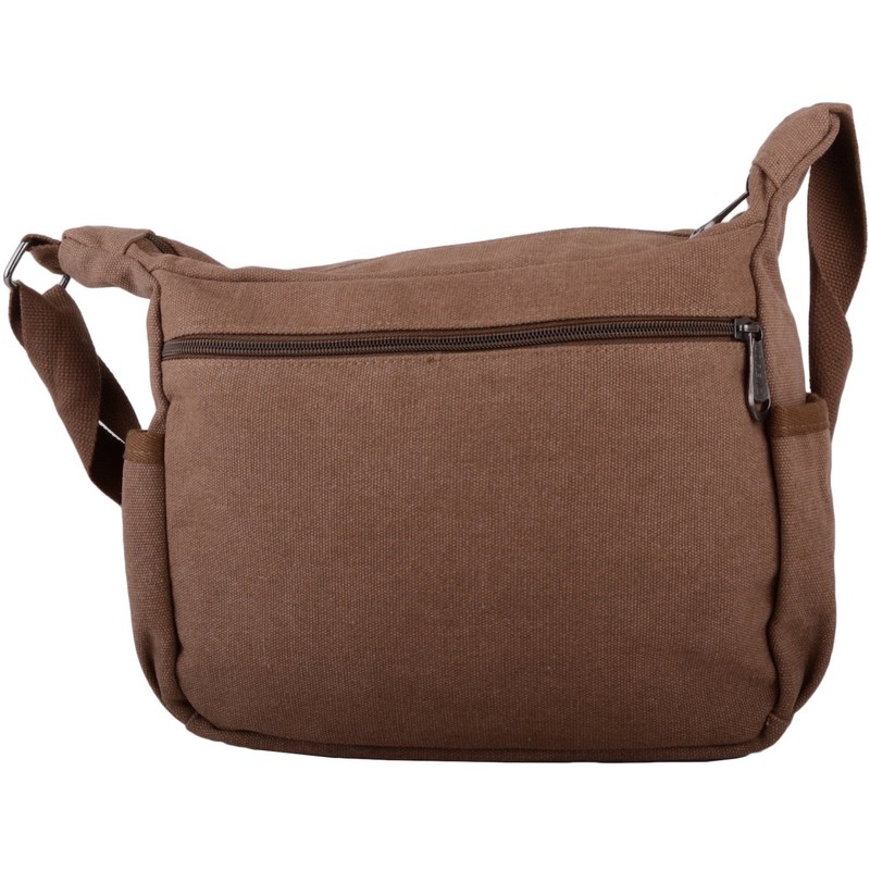 WYE LEATHER Womens/Mens Canvas Work/Travel/Holiday Shoulder/Small Messenger Bag - Brown