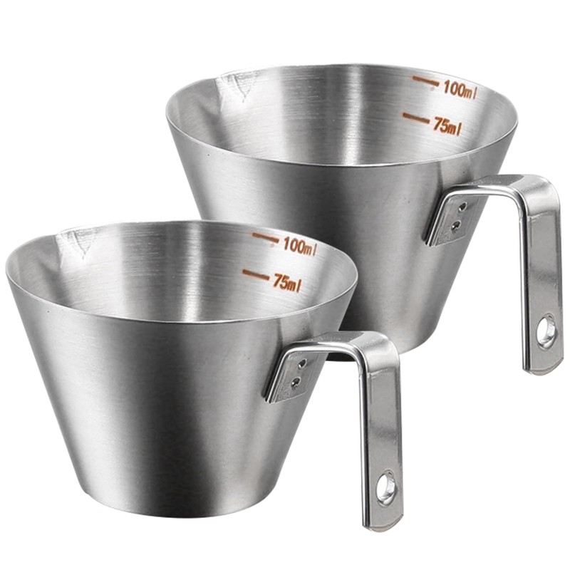 Espresso Shot Cups, Measuring Cup Dishwasher Safe 2 Pack Stainless