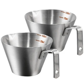 Espresso Shot Cups, Measuring Cup Dishwasher Safe 2 Pack Stainless Steel Pouring Cup for Coffee Barista Tool Accessories (2pcs)