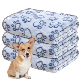 Gorgelly Dog Blanket, Soft Fleece Pet Blanket for Small & Medium-Sized Dogs & Cats, Fluffy Cat Blanket, Washable Sofa-Protecting Dog Throw, Pack of 3, 80 x 60 cm
