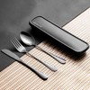 Portable Utensils Set with Case, 4pcs Stainless Steel Reusable Silverware