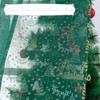 XTMYI - Cortinas de cocina verdes para Navidad, cortinas transparentes