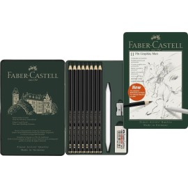 Faber-Castell Faber Castell Pitt Graphite Matte Pencil Set 11 Piece Artist Quality Pencils