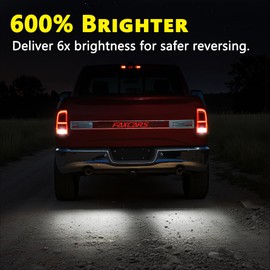 FAXCARS WT21W LED Reverse Bulbs for Ford 2020 2021 2022 2023 2024 2025 F250 F350 F450 F550 Super Duty XL XLT Backup Lights, 6500K Cool White Direct Replacement Reversing Lamp, Pack of 2