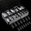 Cycullinyt 250pcs Sculpted Stiletto Medium Soft Gel Nail Tips, Professional