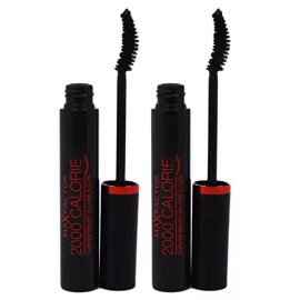 Max Factor 2000 Carlorie Mascara Curved Brush for Women, Black (2 Pack)