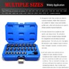 JEUCLEL 27PCS Multi-Spline Screw Extractor Set, 3/8" Inch Adaptor Easy