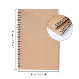 48 Pack A5 Spiral Notebook College Ruled Spiral Notebook Bulk Inches Hardcover Kraft Notebooks Lined Travel Writing Notebooks Journal Notepad for Office School Supplies, 100 Pages, 8.3 x 5.5 Inches