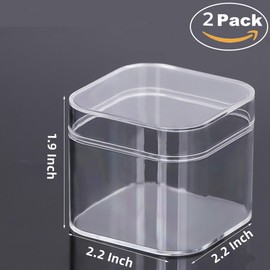 Small Acrylic Box Clear Display Box with Lid Multi-Purpose Box Jewelry Storage Boxes Organize Container Christmas Candy Box Wedding Party Favor Gift Boxes (2.2x 2.2x1.9 Inch)