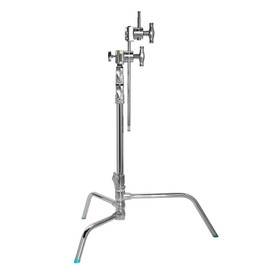 Flashpoint 20" Quick Release Turtle Base C-Stand Kit with 2.5" Grip Head & 20" Grip Arm & 5" Baby Pin with Collar 1/4 and 3/8" Tap - 5.9' (Chrome)