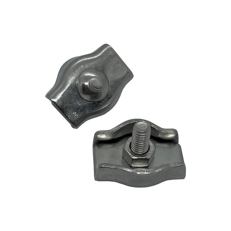 20 x wire rope clamps, Simplex stainless steel, V2A 304,