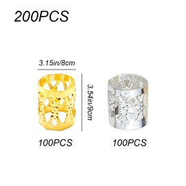 YuanYouTong 200 pcs Dreadlocks Beads Hair Braid Rings Clips Dread Locks Hair Braiding Metal Cuffs Decoration/Accessories Jewelry Silver and Gold Viking Jewelry Hair Charms for Women Men