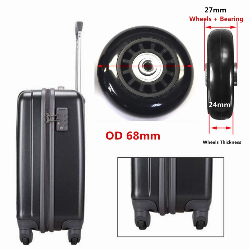 Rhinenet Pair Diameter 68 mm Luggage Wheels Replacement Wheels Wheels
