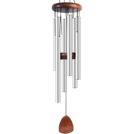 Large Aluminium Classic Wind Chimes 37 Inches to Create a Zen Atmosphere Suitable for Outdoor, Garden, Patio Decoration with Wind Catcher as A Gift for Unisex(Silver)