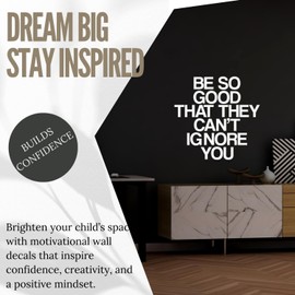 My Vinyl Story - Be So Good They Can't Ignore You - Wall Sticker Inspirational Wall Decal Motivational Office Decor Quote Wall Art Vinyl Wall Decal Classroom Gym Words and Saying (Black, 34x34 inches)