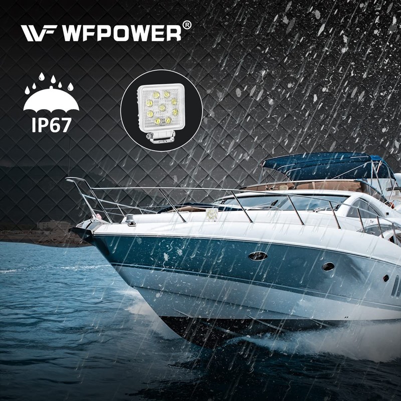 WFPOWER Boat Light 2 Pack, LED Marine Spotlights Waterproof, Deck