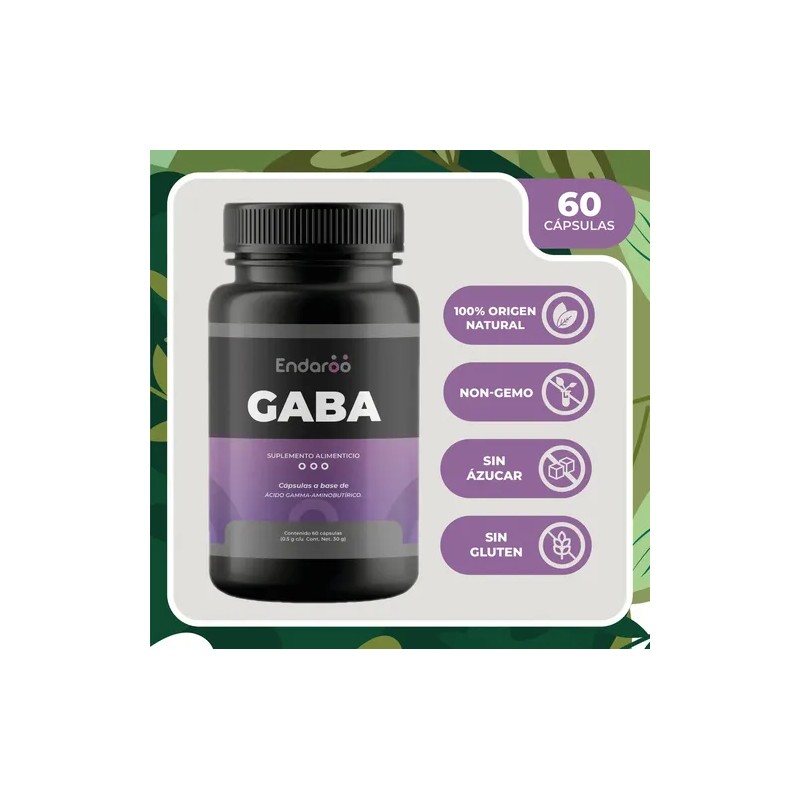 GABA 500 Mg 60 Cápsulas Sin Sabor Naíma Suplemento Relajante