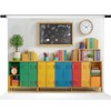 Kate Colorful Locker School Backdrop Chalkboard, 7x5ft