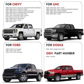 HRepair 2 Inch Suspension Rear Drop Lowering Shackles Kit fits for Chevy Silverado GMC Sierra 1500 Dodge Ram Ford F150 Ranger Rear Suspension lowering kit丨410520-With Gasket(White)