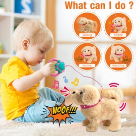 Koonie Talking Plush Golden Retriever Toy Repeats What You Say, Barks and Walks - Electronic Interactive Stuffed Puppy for Kids