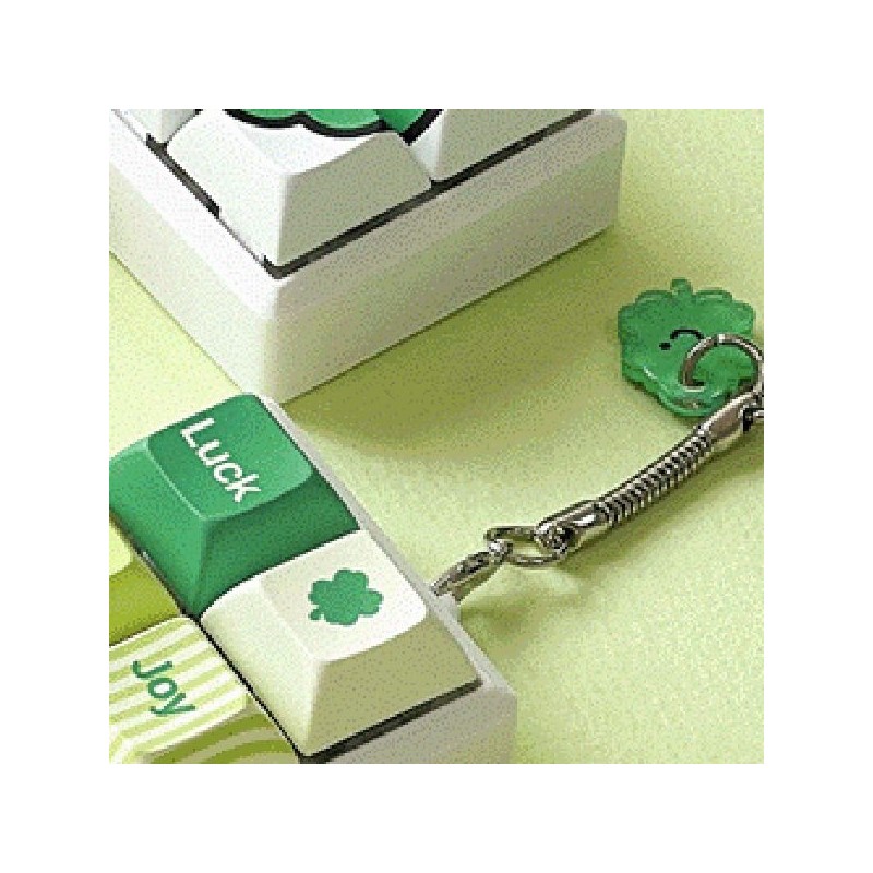 Square key cap green transparent case key ring bag decoration