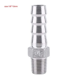 Pipe Barbed Wire Connector Adapter DFE for Pipe Stainless Steel SS304 1/8"~3/4" (1/8 x 10mm)