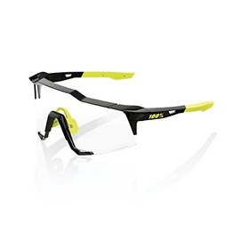 100% SPEEDCRAFT Sport Performance Cycling Sunglasses (Gloss Black - Photochromic Lens)