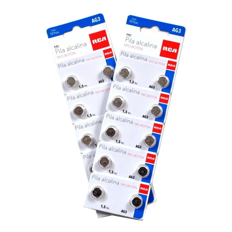 10 Pila Bateria Alcalina Ag3 Lr41 392 Sr41 Rca