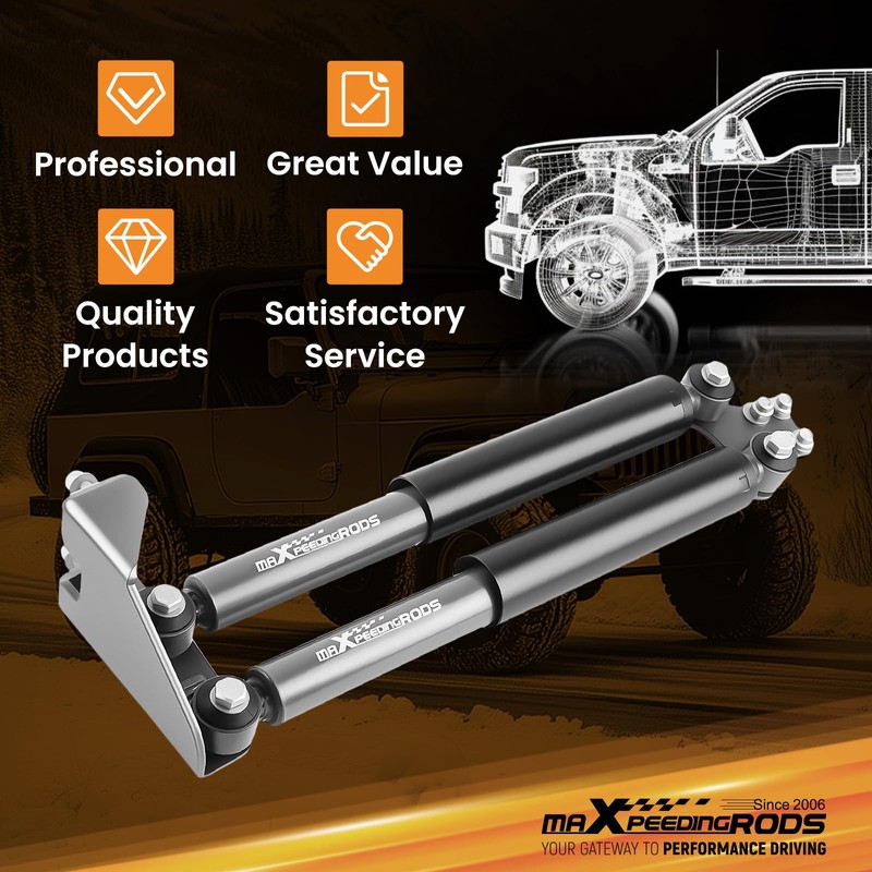 maXpeedingrods Dual Steering Stabilizer for Jeep Wrangler YJ 1987-1995, for