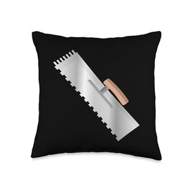Toothed Trowel Tiler Bricklayer Construction Tool Throw Pillow