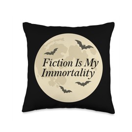 Vampire Fiction Bookish Romantic Fang Reader Literary Dark Throw Pillow