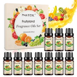 PHATOIL Coconut & Vanilla Fragrance Oils Set, 10 Pcs Aromatherapy Oils Set, for Diffusers, Home Care, DIY Soap Candle Making Scents, Fragrance, Aromatherapy, Humidifiers, for Friend (10ml)