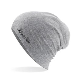 HUURAA Beanie King & King Crown Unisex Hat Heather Grey with Motif Wedding Gift Idea for Friends and Family, heather grey