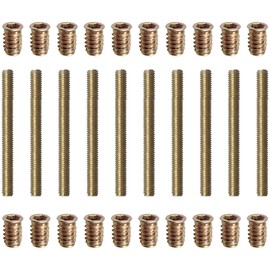 10 PCS M8 x 80mm Fully Threaded Screw Rods with Threaded Insert Nuts