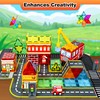 Drofex Magnetic Tiles Road Set with Fire Truck Magnetic Crane,