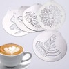 Set of 5 Stainless Steel Latte Art Templates for Cappuccino