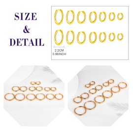 feilok 7 Pairs Stainless Steel Men's Stud Earrings Hoop Tunnel Earrings for Women Earrings Pierced Earrings Stud Earrings Set, Stainless Steel