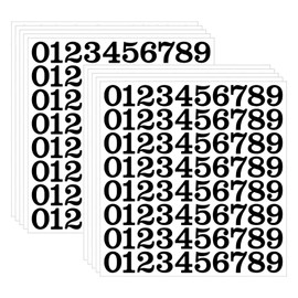 Fxiaoy 800 Pcs Number Stickers,10 Sheets Vinyl Self-Adhesive Number Stickers for Mailbox Numbers Labels DIY Crafts Art Making, Decals for Sign,Windows, Door (Black, 1 inch)