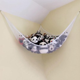 Powkoo 2 Pack Teddy Stroage Hammock Jumbo Toy Hammock for Stuffed Animals Corner Toy Hanging Storage Net for Teddy Bears Soft Toys Kids Room (White)