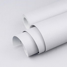 Yun-aeon White Textured Peel and Stick Wallpaper 15.7" × 120" Removable Waterproof Contact Paper for Cabinets and Drawers Vinyl Self Adhesive Wall Paper Decorative for Bedroom Bathroom