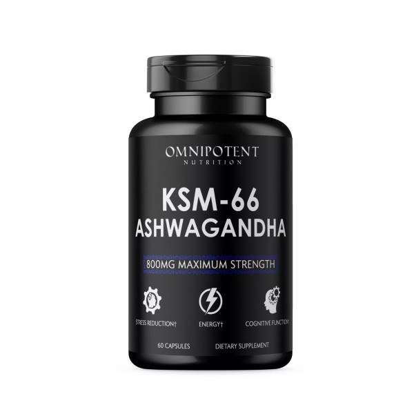KSM-66 Ashwagandha 800MG Maximum Strength 60 Capsules - Omnipotent Nutrition