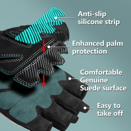 COOLJOB Full Palm Protection Workout Gloves for Men and Women, Breathable Exercise Gloves for Cycling, Gym, Fitness, Hanging, Pull ups (Black, S)