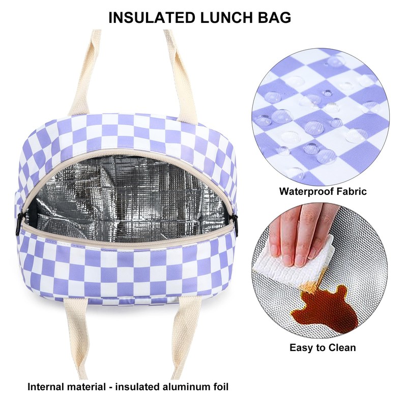 Esfoxes Lunch Bag for Girls Women, Reusable Insulated Lunch Tote