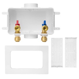 Seelink Washing Machine Outlet Box, Center Drain, 1/2 Inch Push-Fit Inlet x 3/4 Inch MHT Outlet, Plastic, Push Fit Regular, Fitting